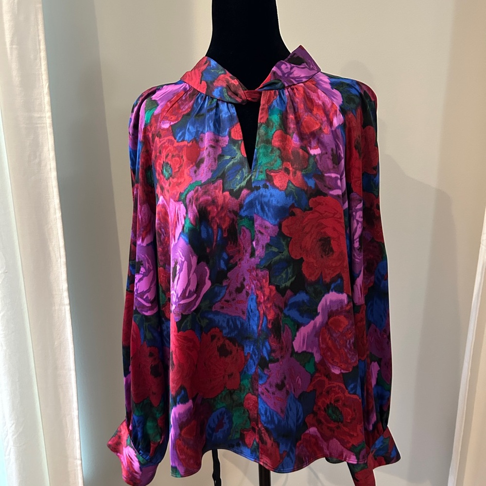 Floral Women's Top - Red and Purple